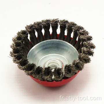 Tasse de bol en fil en acier en carbone de 4 pouces